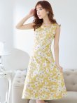 画像3: 【XSサイズあり】 【GINZA COUTURE/銀座クチュール】ワンピース/ フラワープリント/ ノースリーブ/ Aライン/ フレア/ ミモレ丈/ ミディアムドレス/ キャバドレス[OF2] (3)
