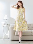 画像4: 【XSサイズあり】 【GINZA COUTURE/銀座クチュール】ワンピース/ フラワープリント/ ノースリーブ/ Aライン/ フレア/ ミモレ丈/ ミディアムドレス/ キャバドレス[OF2] (4)