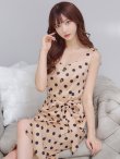 画像3: XS-Lサイズあり 【GINZA COUTURE/銀座クチュール】ドット/ ノースリーブ/ ワンピース/ タイト/ ミモレ丈/ ミディアムドレス/ キャバドレス[OF2] (3)