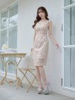 画像3: XS-Lサイズあり 【GINZA COUTURE/銀座クチュール】レース/ シアー/ ノースリーブ/ タイト/ ワンピース/ ミディアムドレス/ キャバドレス[OF2] (3)