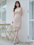 画像7: XS-Lサイズあり 【GINZA COUTURE/銀座クチュール】レース/ シアー/ ノースリーブ/ タイト/ ワンピース/ ミディアムドレス/ キャバドレス[OF2] (7)