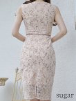 画像9: XS-Lサイズあり 【GINZA COUTURE/銀座クチュール】レース/ シアー/ ノースリーブ/ タイト/ ワンピース/ ミディアムドレス/ キャバドレス[OF2] (9)