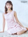 XS-Lサイズあり【GINZA COUTURE/銀座クチュール】フラワーレース/ ノースリーブ/ Aライン/ フレア/ ミディアム丈/ ワンピース/ ミディアムドレス/ キャバドレス　ピンク