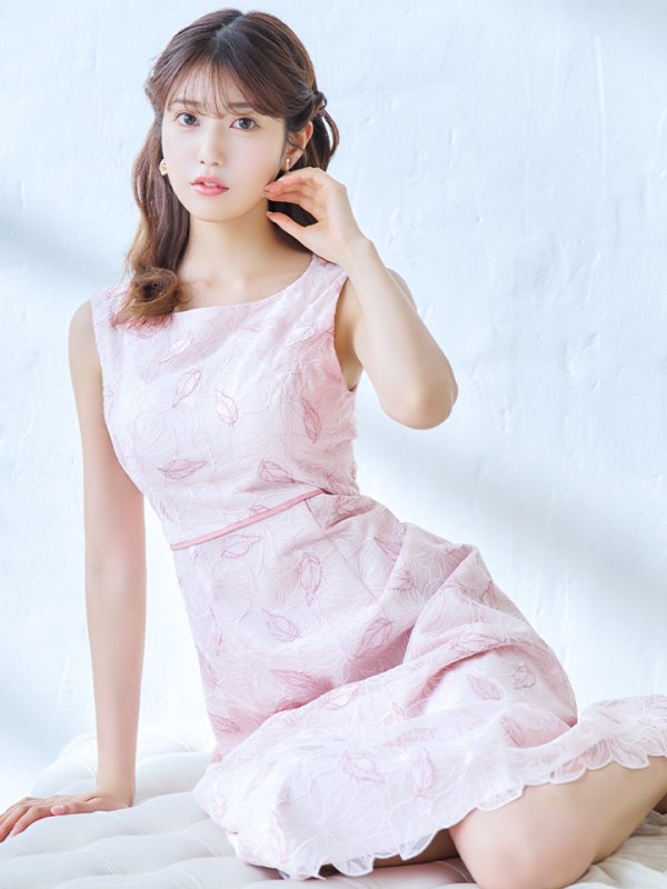 画像3: XS-Lサイズあり 【GINZA COUTURE/銀座クチュール】フラワーレース/ ノースリーブ/ Aライン/ フレア/ ミディアム丈/ ワンピース/ ミディアムドレス/ キャバドレス[OF2] (3)