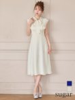 画像1: XS-Lサイズあり 【GINZA COUTURE/銀座クチュール】ネックリボン/ ノースリーブ/ ミモレ丈/ フレア/ Aライン/ ワンピース/ ミディアムドレス/ キャバドレス[OF2] (1)