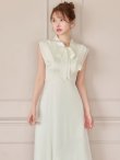 画像2: XS-Lサイズあり 【GINZA COUTURE/銀座クチュール】ネックリボン/ ノースリーブ/ ミモレ丈/ フレア/ Aライン/ ワンピース/ ミディアムドレス/ キャバドレス[OF2] (2)