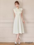 画像7: XS-Lサイズあり 【GINZA COUTURE/銀座クチュール】ネックリボン/ ノースリーブ/ ミモレ丈/ フレア/ Aライン/ ワンピース/ ミディアムドレス/ キャバドレス[OF2] (7)