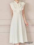 画像8: XS-Lサイズあり 【GINZA COUTURE/銀座クチュール】ネックリボン/ ノースリーブ/ ミモレ丈/ フレア/ Aライン/ ワンピース/ ミディアムドレス/ キャバドレス[OF2] (8)