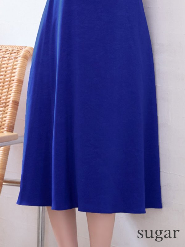 画像25: XS-Lサイズあり 【GINZA COUTURE/銀座クチュール】ネックリボン/ ノースリーブ/ ミモレ丈/ フレア/ Aライン/ ワンピース/ ミディアムドレス/ キャバドレス[OF2] (25)