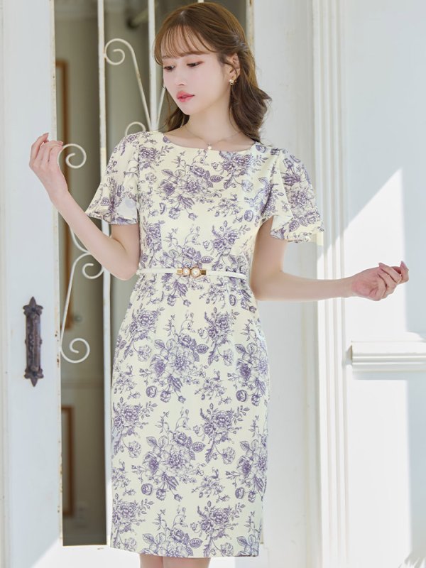 ベージュxグレー モデル:ゆめ 身長:160cm 着用サイズ:5号(XSサイズ)