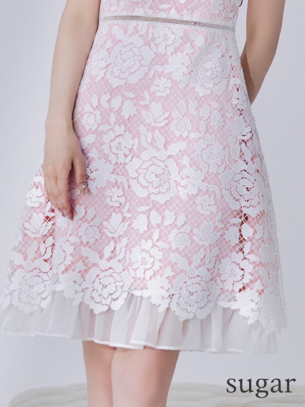 ピンク×ホワイト モデル:ゆめ 身長:160cm 着用サイズ:Sサイズ