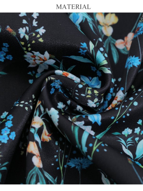 画像27: 【GINZA COUTURE/銀座クチュール】フラワープリント/ ハイネック/ ノースリーブ/ Aライン/ ロングドレス / キャバドレス long[OF2] (27)