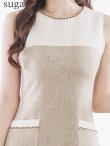 画像17: XS-Lサイズあり 【GINZA COUTURE/銀座クチュール】バイカラー/ 切替/ ツイード/ ノースリーブ/ Aライン/ 膝丈/ ミディアムドレス/ キャバドレス[OF2] (17)