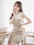 画像13: XS-Lサイズあり 【GINZA COUTURE/銀座クチュール】バイカラー/ 切替/ ツイード/ ノースリーブ/ Aライン/ 膝丈/ ミディアムドレス/ キャバドレス[OF2] (13)