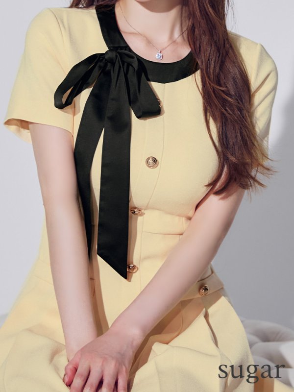 イエロー モデル：ゆめ　身長：160cm　着用サイズ：7号(Sサイズ)