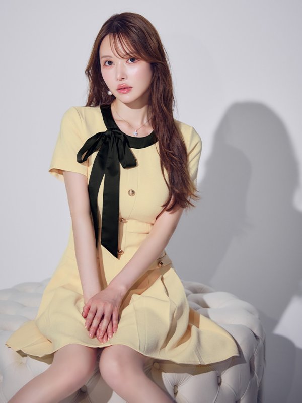 イエロー モデル：ゆめ　身長：160cm　着用サイズ：7号(Sサイズ)