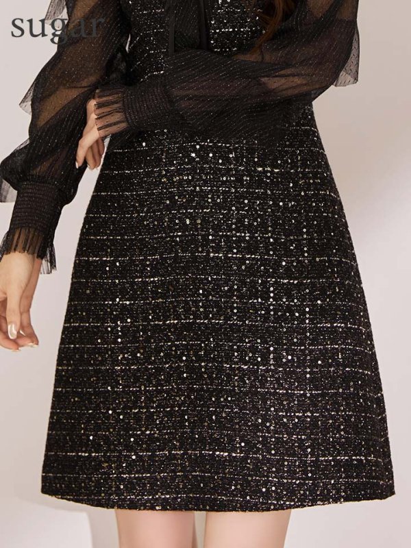 ブラック モデル：ももか　身長：156cm　着用サイズ：Sサイズ