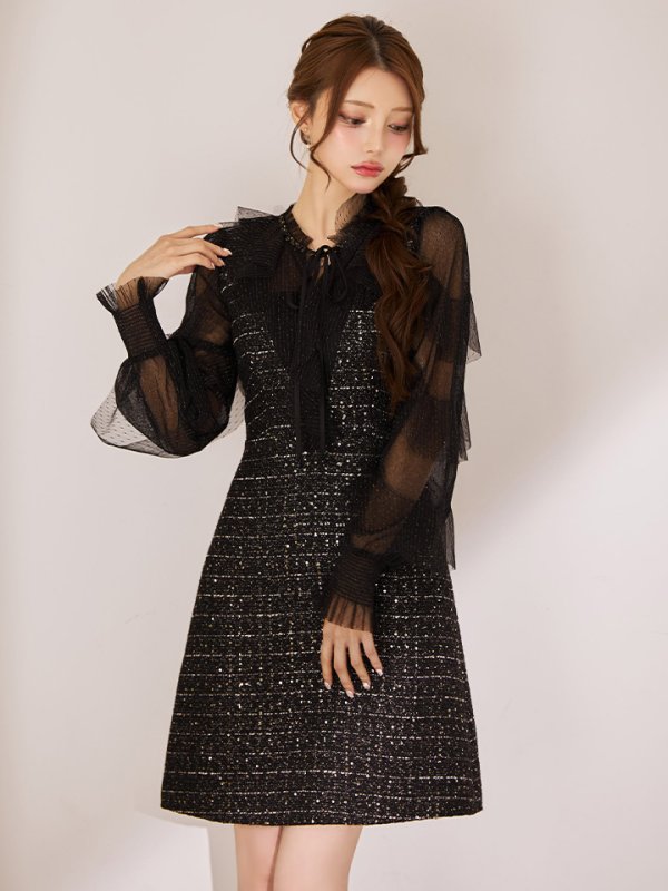 ブラック モデル：ももか　身長：156cm　着用サイズ：Sサイズ