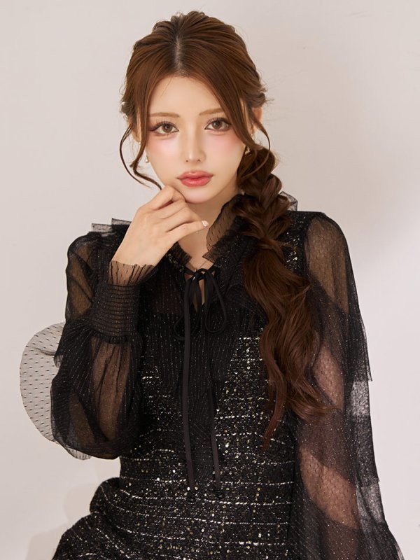 ブラック モデル：ももか　身長：156cm　着用サイズ：Sサイズ