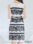 ホワイト×ブラック　モデル：阿部なつき　身長160cm　着用サイズ：Sサイズ