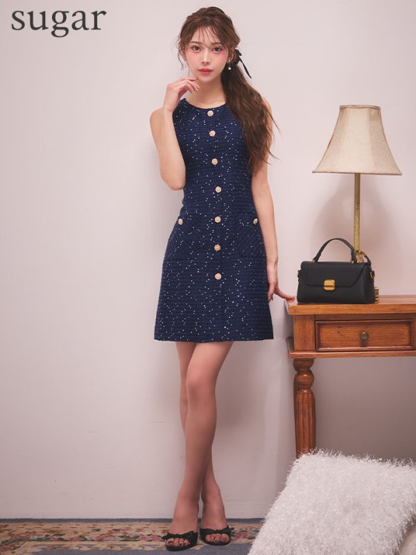 ネイビー　モデル：るりぴ　身長：165cm　着用サイズ：Sサイズ