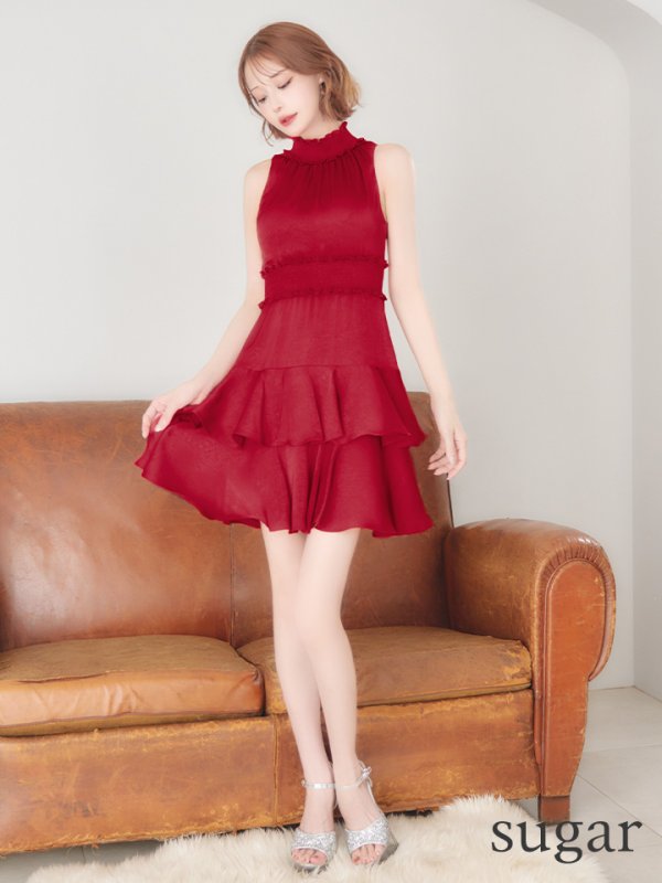 レッド　モデル：れみれみ　身長：163cm　着用サイズ：7号(Sサイズ)