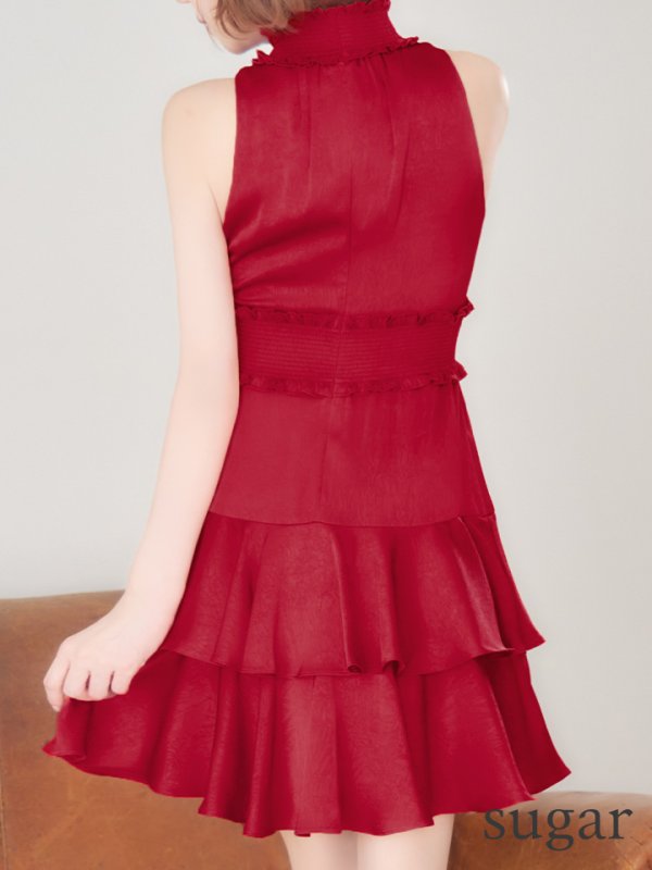 レッド　モデル：れみれみ　身長：163cm　着用サイズ：7号(Sサイズ)