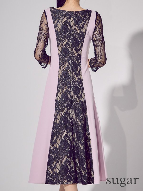 パープルxブラック モデル：まおちゃる　身長：158cm 着用サイズ：7号(Sサイズ)