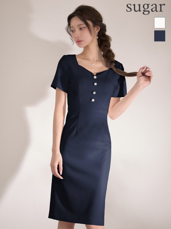 ネイビー　モデル：るりぴ　身長：165cm　着用サイズ：7号(Sサイズ)