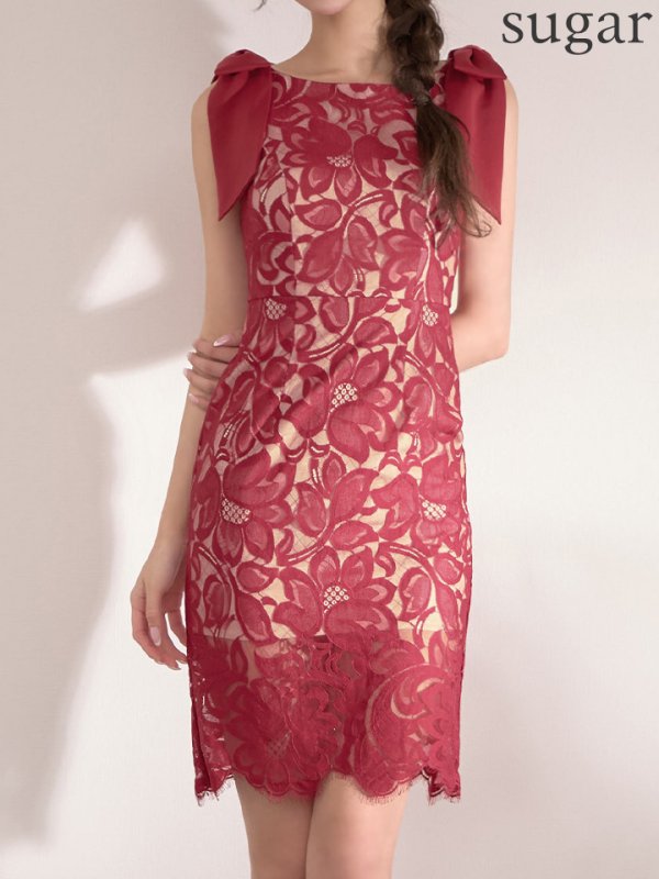 レッド　モデル：るりぴ　身長：165cm　着用サイズ：Sサイズ