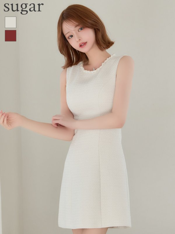 ホワイト　モデル：れみれみ　身長：163cm　着用サイズ：7号(Sサイズ)