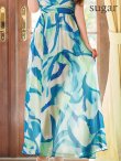 ブルー×グリーン　モデル：真優川咲　身長：158cm　着用サイズ：7号(Sサイズ)