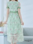 画像9: 【GINZA COUTURE/銀座クチュール】フラワープリント/ 半袖/ 袖あり/ Aライン/ フレア/ ミモレ丈/ ワンピース/ ミディアムドレス/ キャバドレス[OF2] (9)