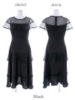 画像12: 【GINZA COUTURE/銀座クチュール】ドットレース/ 刺繍レース/ シアー/ ケープ/ ボレロ/ ドッキング/ フレア/ ミモレ丈/ ワンピース/ ミディアムドレス/ キャバドレス[OF2] (12)