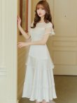 画像17: 【GINZA COUTURE/銀座クチュール】ドットレース/ 刺繍レース/ シアー/ ケープ/ ボレロ/ ドッキング/ フレア/ ミモレ丈/ ワンピース/ ミディアムドレス/ キャバドレス[OF2] (17)