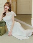 画像20: 【GINZA COUTURE/銀座クチュール】ドットレース/ 刺繍レース/ シアー/ ケープ/ ボレロ/ ドッキング/ フレア/ ミモレ丈/ ワンピース/ ミディアムドレス/ キャバドレス[OF2] (20)