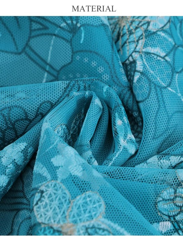 画像13: XS-Lサイズあり 【GINZA COUTURE/銀座クチュール】フラワー刺繍/ レース/ 半袖 / 袖あり/ Aライン/ ミディアム丈/ 膝丈/ ワンピース/ ミディアムドレス/ キャバドレス[OF2] (13)