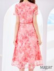 画像9: XS-Lサイズあり 【GINZA COUTURE/銀座クチュール】フラワー刺繍/ レース/ 半袖 / 袖あり/ Aライン/ ミディアム丈/ 膝丈/ ワンピース/ ミディアムドレス/ キャバドレス[OF2] (9)