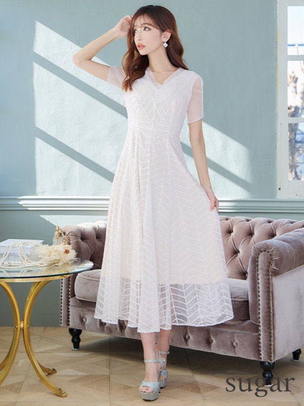 画像27: XS-Lサイズあり 【GINZA COUTURE/銀座クチュール】シースルー/ ワンカラー/ 半袖/ マキシ丈/ワンピース/ミニドレス/ キャバドレス[OF2] (27)