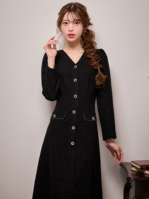 ブラック　モデル：るりぴ　身長：165cm　着用サイズ：7号(Sサイズ)