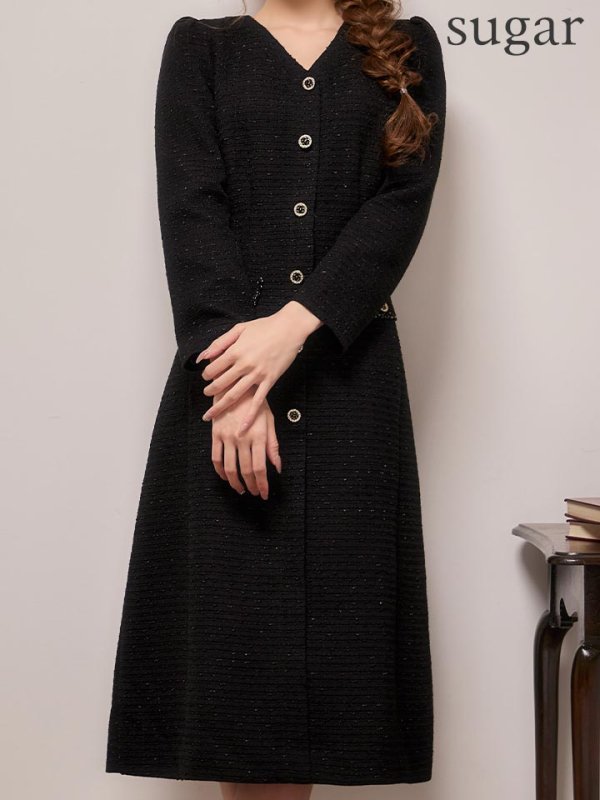 ブラック　モデル：るりぴ　身長：165cm　着用サイズ：7号(Sサイズ)