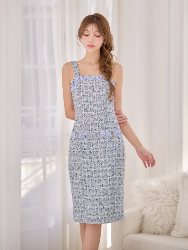 パープル　モデル：るりぴ　身長：165cm　着用サイズ：7号(Sサイズ)