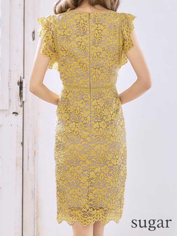 画像36: 【GINZA COUTURE/銀座クチュール】総レース/ ノースリーブ/ ミディアム丈/ タイト/ ワンピースドレス/ キャバドレス[OF2] (36)