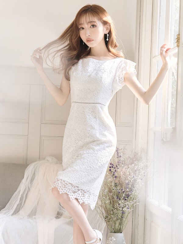 画像40: 【GINZA COUTURE/銀座クチュール】総レース/ ノースリーブ/ ミディアム丈/ タイト/ ワンピースドレス/ キャバドレス[OF2] (40)