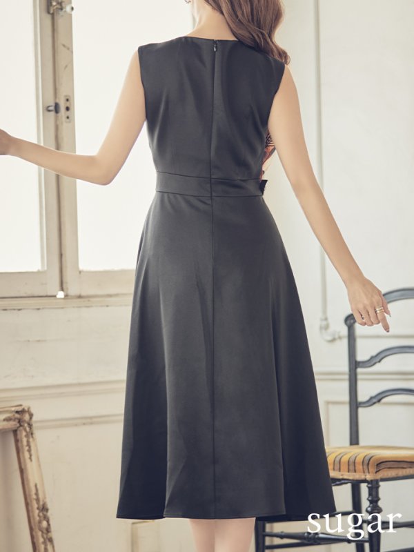 画像11: 【GINZA COUTURE/銀座クチュール】スカーフプリント/ 膝丈/ Aライン/ ワンピース/ ミニドレス/ キャバドレス[OF2] (11)