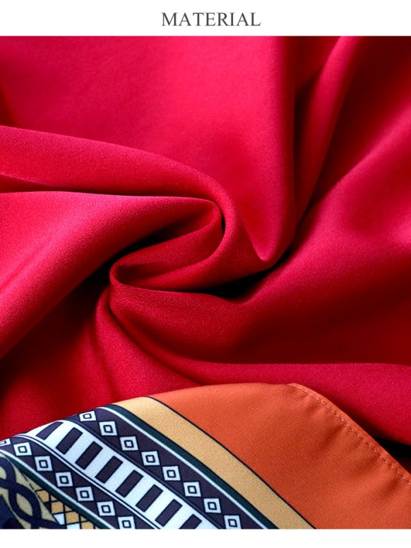 画像19: 【GINZA COUTURE/銀座クチュール】スカーフプリント/ 膝丈/ Aライン/ ワンピース/ ミニドレス/ キャバドレス[OF2] (19)