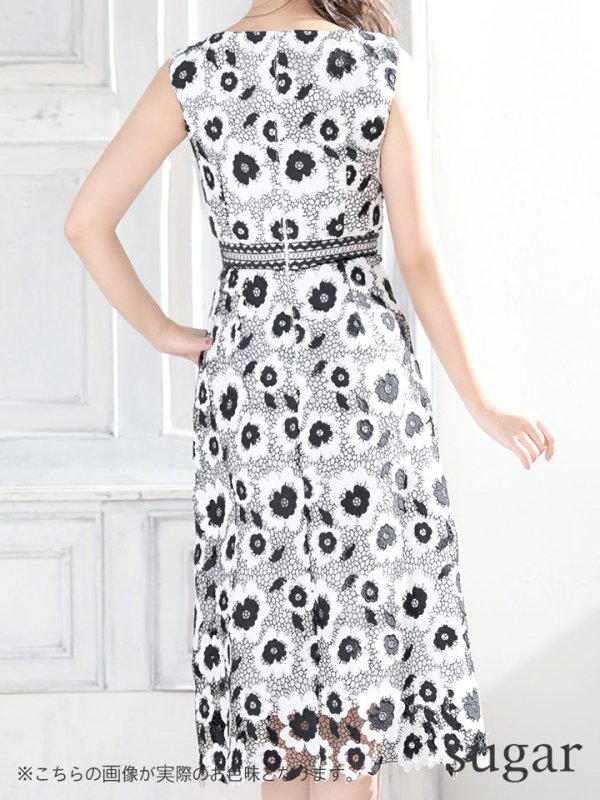 画像13: 【GINZA COUTURE/銀座クチュール】ケミカルレース/ ノースリーブ/ ミディアム丈/ タイト/ ミニドレス/ キャバドレス[OF2] (13)