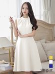 画像10: XS-Lサイズあり 【GINZA COUTURE/銀座クチュール】ノースリーブ/ ハイネック/ ワンカラー/ 膝丈/ ミディアム/ フレア/ ワンピース/ キャバドレス[OF2] (10)