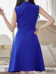 画像19: XS-Lサイズあり 【GINZA COUTURE/銀座クチュール】ノースリーブ/ ハイネック/ ワンカラー/ 膝丈/ ミディアム/ フレア/ ワンピース/ キャバドレス[OF2] (19)