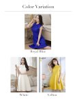 画像29: XS-Lサイズあり 【GINZA COUTURE/銀座クチュール】ノースリーブ/ ハイネック/ ワンカラー/ 膝丈/ ミディアム/ フレア/ ワンピース/ キャバドレス[OF2] (29)